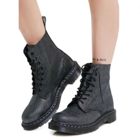 DR MARTEN 1460 PASCAL GLITTER COMBAT BOOTS SIZE 8 - Picture 1 of 8